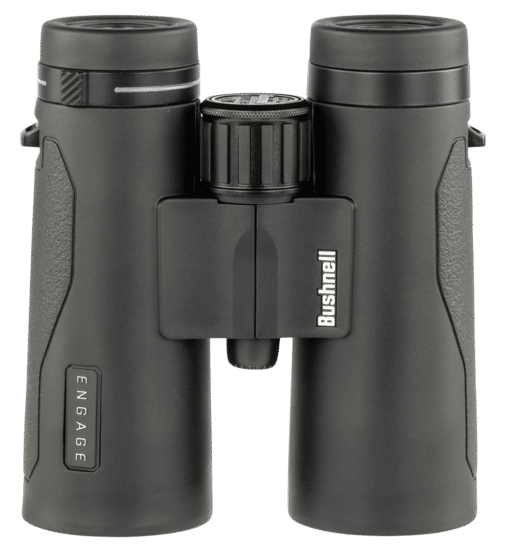 Bushnell Engage Dx 10x42 waterproof binoculars with textured rubber coating.